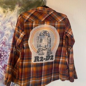 Upcycled R2D2 Star Wars Flannel